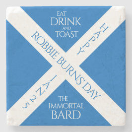 Eat Drink und Toast Robbie Burns Schottische Flagg Steinuntersetzer