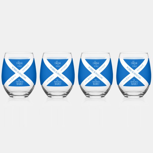 Eat Drink und Toast Robbie Burns Schottische Flagg Whiskyglas (Hinten)