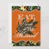 Eat Drink Verheiratete Jagd Camouflage Hochzeit Ei Einladung (Vorderseite)