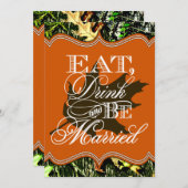 Eat Drink Verheiratete Jagd Camouflage Hochzeit Ei Einladung (Vorne/Hinten)