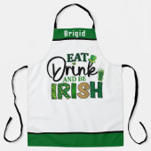 Eat Drinks be Irish Schürze - Funny Personalisiert (Vorderseite)