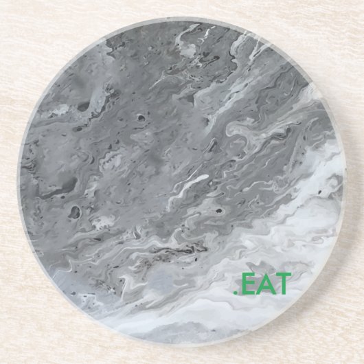 .EAT graue Marmorierungplatte Sandstein Untersetzer (Vorne)