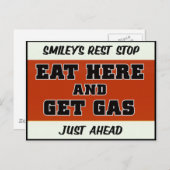 Eat here and Get Gas Postkarte (Vorne/Hinten)