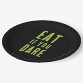 Eat If You Dare | Spooky Funny Halloween Party Pappteller (Schrägansicht)