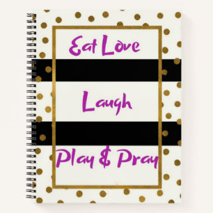 Eat Liebe lachen beten lachen Golddots Notizbuch