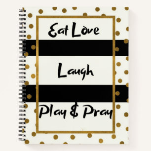 Eat Liebe lachen Beten lachen Golddots Notizbuch h