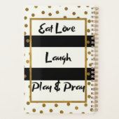 Eat Liebe lachen beten lachen Golddots Planer (Rückseite)