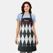 EAT ME albernen, anpassbaren Text Harlequin Raute Schürze (Getragen)