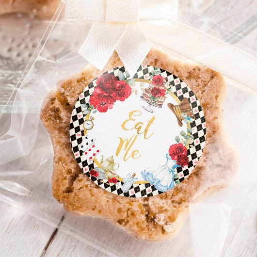 EAT ME Alice im Wunderland Tee Gastgeschenke Runder Aufkleber