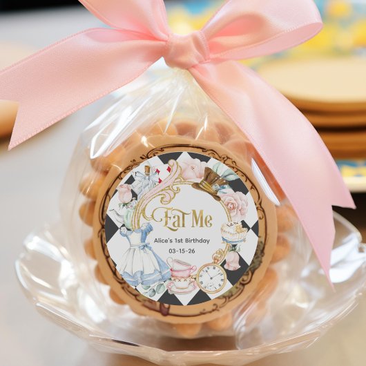 Eat me, Alice Onderland Runder Aufkleber