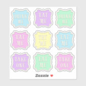 "Eat Me" "Drink Me" Wunderland Tee Party 9 Farben Aufkleber (Blatt)