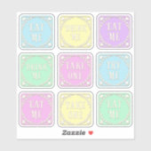 "Eat Me" "Drink Me" Wunderland Tee Party Whimsical Aufkleber (Blatt)