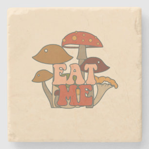 "Eat Me" - Whimsical Mushroom Design Steinuntersetzer