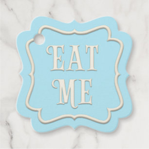 "Eat Me" Wunderland Tee Party Blau Personalisiert Geschenkanhänger