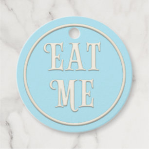 "Eat Me" Wunderland Tee Party Blau Personalisiert Geschenkanhänger