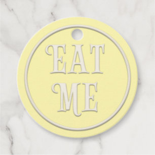 "Eat Me" Wunderland Tee Party Gelb Personalisiert Geschenkanhänger