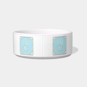 "Eat Me" Wunderland Tee Party Lila Emblem Nahrung Napf
