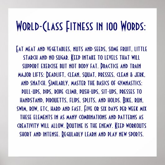 Eat meat and vegetables, nuts and seeds, some f... poster (Vorne)