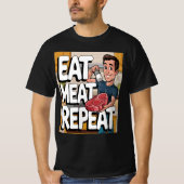 Eat Meat Repeat Carnivore Ketovore Keto Funny Mens T-Shirt (Vorderseite)