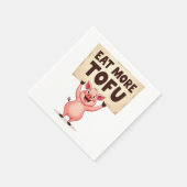 Eat More Tofu – Pig Protest Napkin Serviette (Ecke)