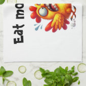 Eat More Tofu with Panicked Funny Chicken Geschirrtuch (Gefaltet)