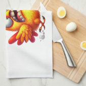 Eat More Tofu with Panicked Funny Chicken Geschirrtuch (Viertel Falte)