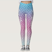 "Eat My Bubbles" Aquamarin/rosa/schaumig/schief Leggings (Vorderseite)