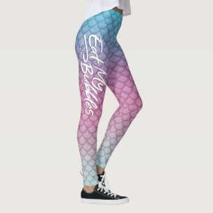 "Eat My Bubbles" Aquamarin/rosa/schaumig/schief Leggings