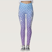 "Eat My Bubbles" Blau/Lila Waage Swim Life Leggings (Vorderseite)