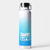 "Eat My Bubbles" Blue Scales Swim Life Trinkflasche (Rückseite)