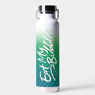 "Eat My Bubbles" Grüne/Aquamarine Waage Schwimmbad Trinkflasche