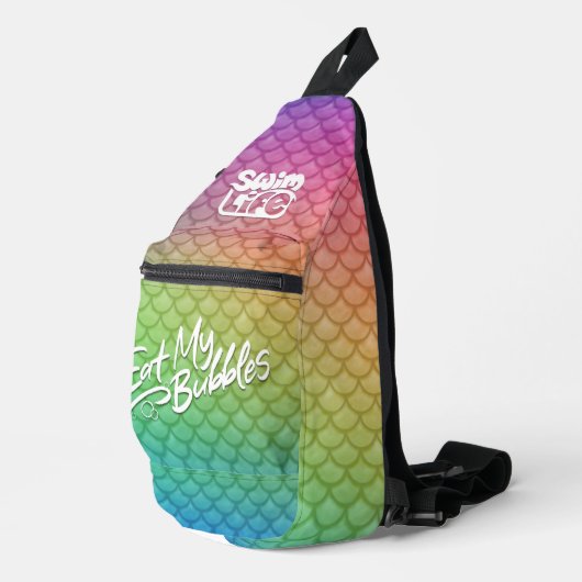 "Eat My Bubbles" Regenbogenwaage Swim Life Crossbody Bag (Rechte Ecke)