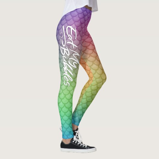 "Eat My Bubbles" Regenbogenwaage Swim Life Leggings (Rechts)