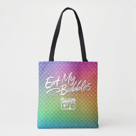 "Eat My Bubbles" Regenbogenwaage Swim Life Tasche (Vorderseite)