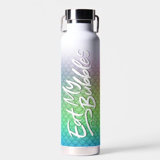 "Eat My Bubbles" Regenbogenwaage Swim Life Trinkflasche (Vorne)
