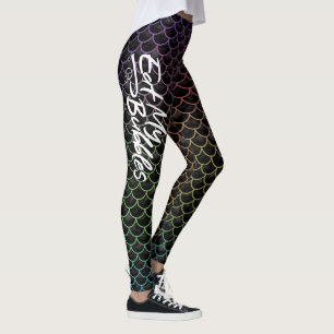 "Eat My Bubbles" Schwarz/Regenbogenwaage Swim Life Leggings