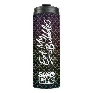 "Eat My Bubbles" Schwarz/Regenbogenwaage Swim Life Thermosbecher