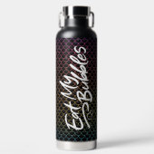"Eat My Bubbles" Schwarz/Regenbogenwaage Swim Life Trinkflasche (Vorderseite)