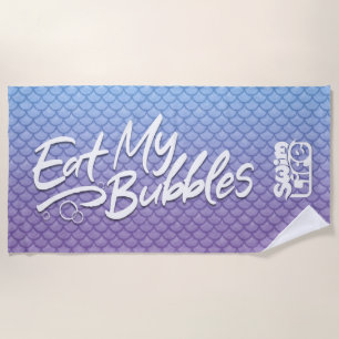 "Eat My Bubbles" Swim Life Blue/Lila Skala Strandtuch