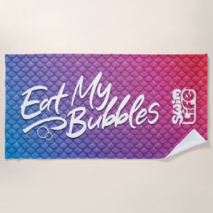 "Eat My Bubbles" Swim Life Pink/Lila/Blue Scales Strandtuch
