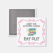 Eat Out Teddy Bear Magnet (Vorderseite/Rückseite)