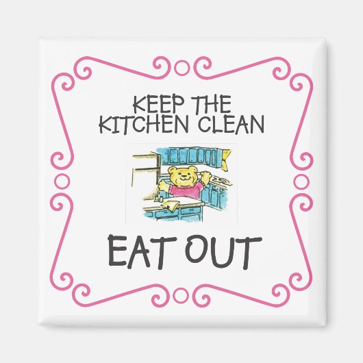 Eat Out Teddy Bear Magnet (Vorne)