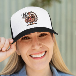 Eat Pizza, Fun Thanksgiving turkey Truckerkappe