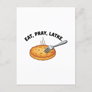 Eat Pray Latke Jewish Hanukkah Latke Lovers Einladungspostkarte