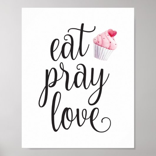 Eat Pray Liebe Typografie Literaturkoch Küche Poster (Vorne)