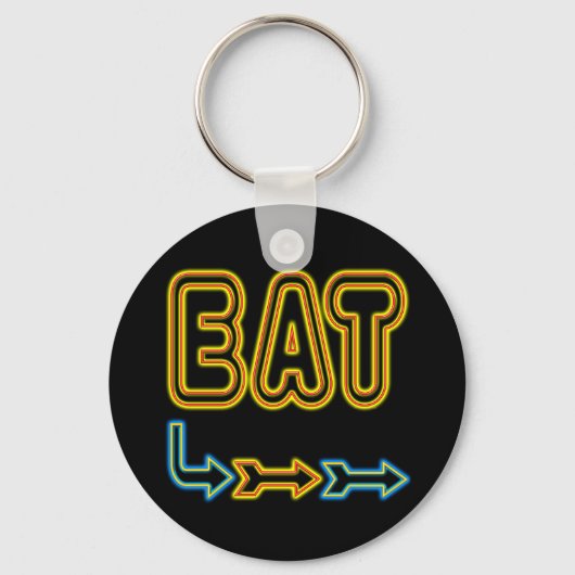 Eat Retro Neon Sign Art Schlüsselanhänger (Vorderseite)