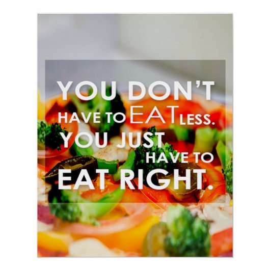 Eat Right Motivational Poster (Vorderseite)