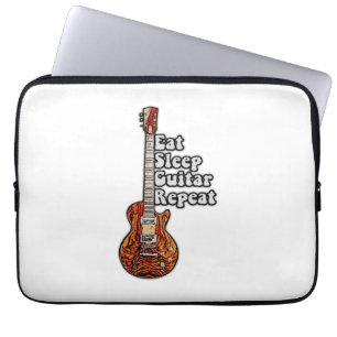 Eat schlaf gitarre wiederhole. vintage farbenfroh laptopschutzhülle