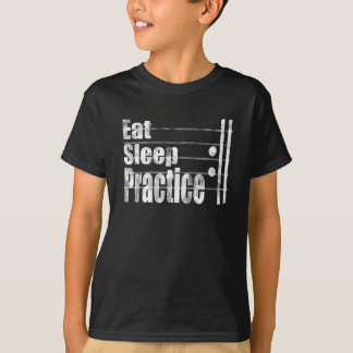 Eat-Schlafübungen wiederholen lustiges Musikgesche T-Shirt