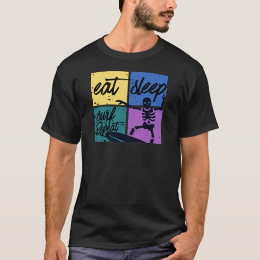 Eat seelp surf repeat T-Shirt (Vorderseite)